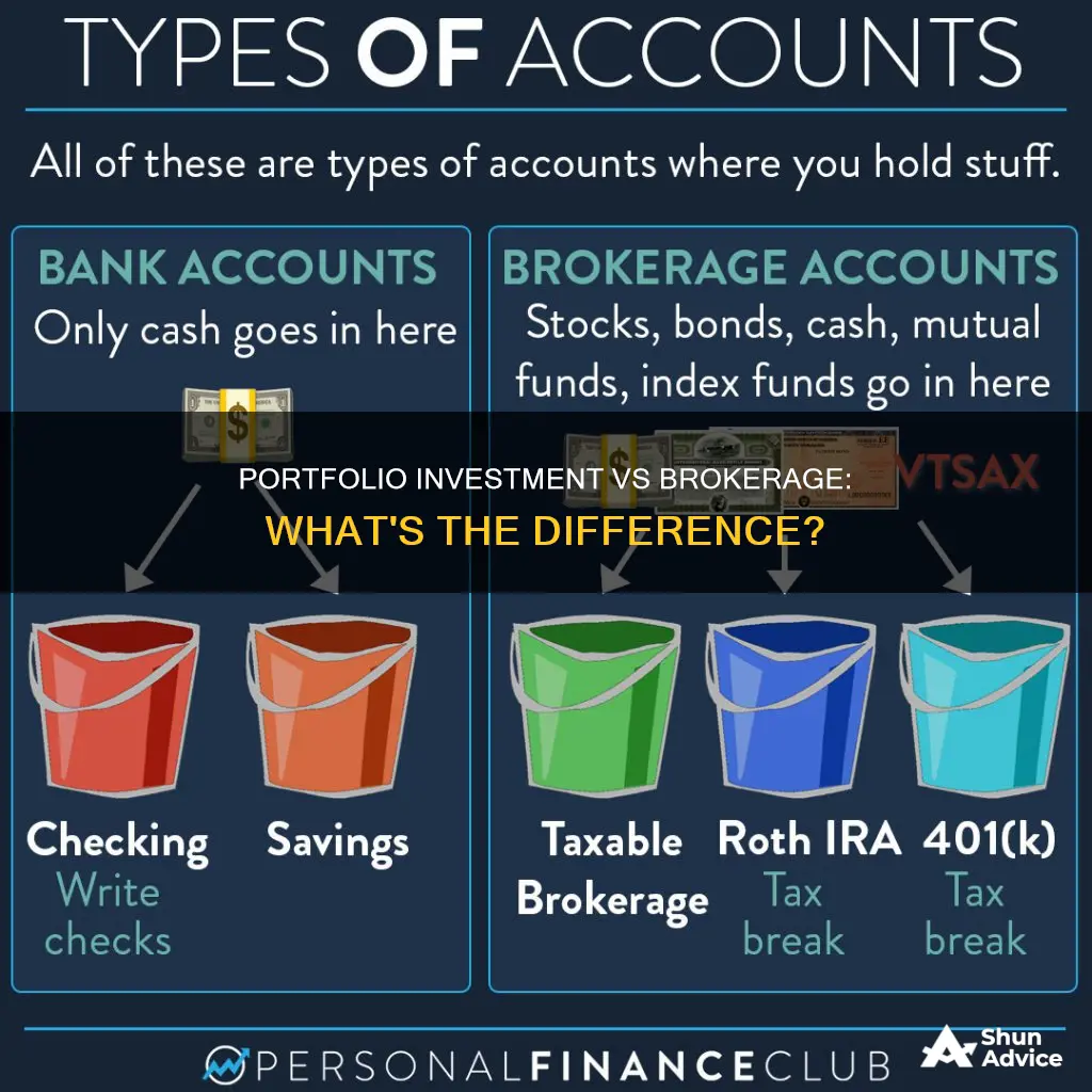 what is the difference between portfolio investment and brokerage