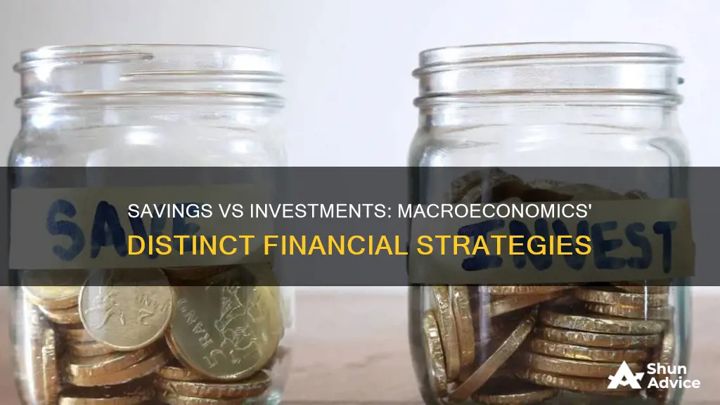 what is the difference between savings and investment in macroeconomics