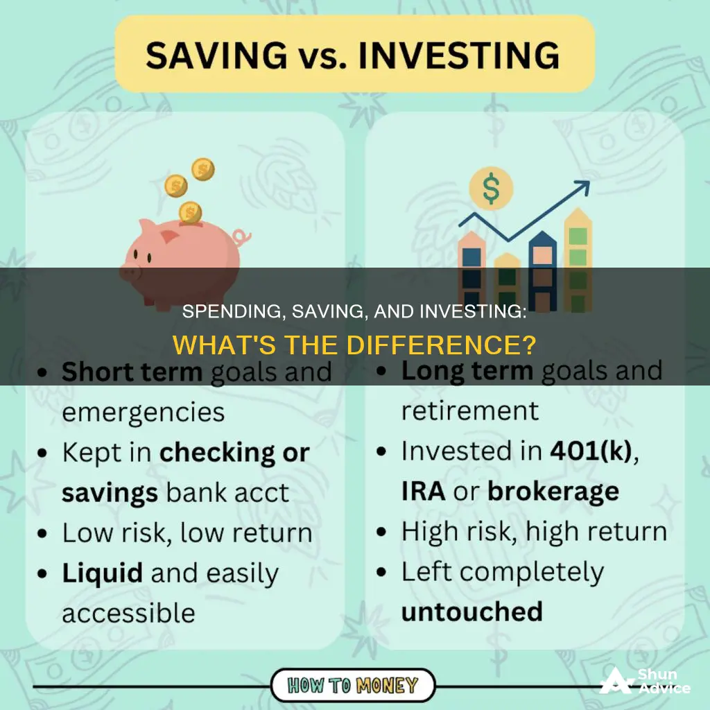 what is the difference between spending saving and investing