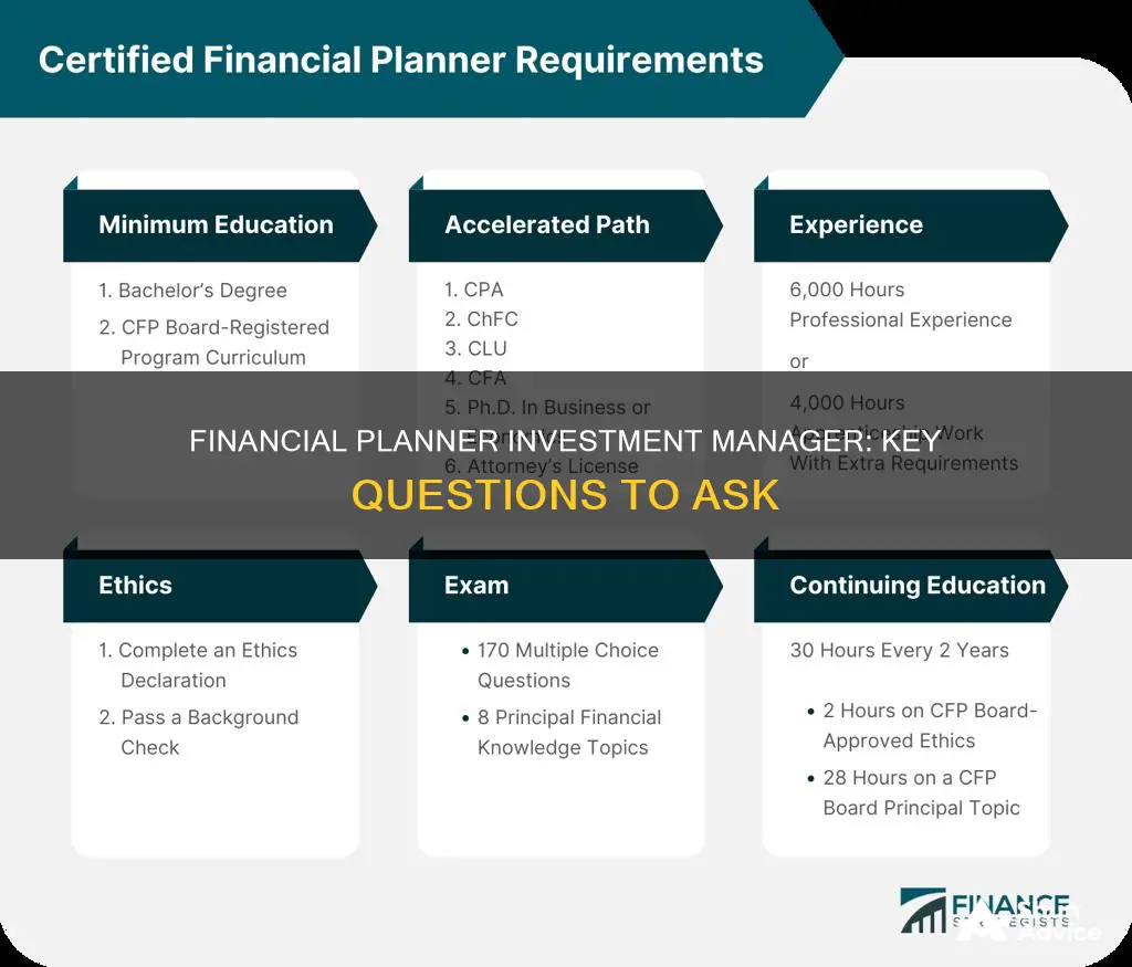 what should I know about my financial planner investment manager