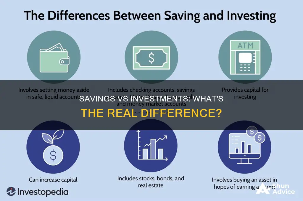 when comparing and contrasting savings and investments what is true