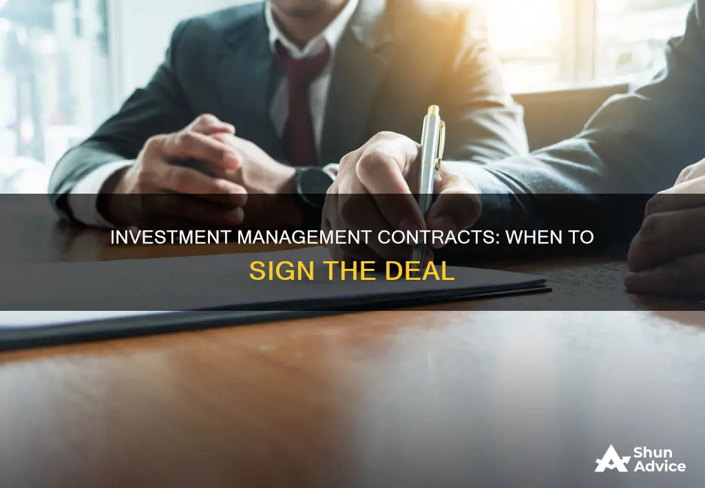 when do we acquire investment management contract