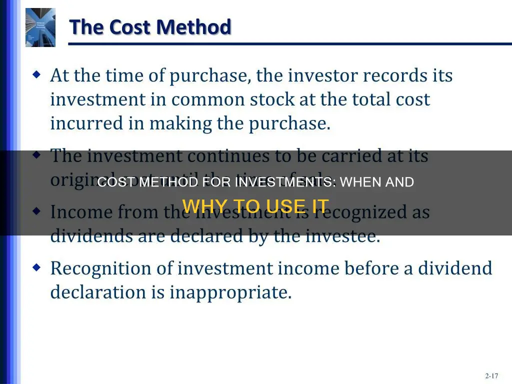 when do you use cost method for investments