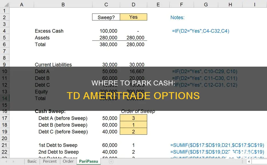 where to hold cash when not invested td ameritrade