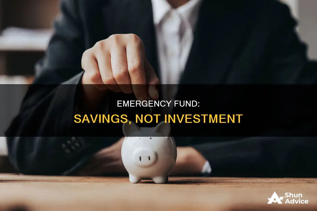 why should an emergency fund not be considered an investment